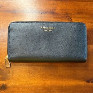 Kate Spade Black Zip-Around Continental Wallet